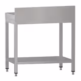 Edelstahl Arbeitstisch ECO - 600x600mm - mit Grundboden & Aufkantung