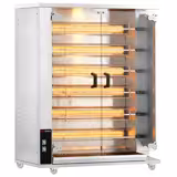 Girapolli professionale – grill per polli a gas - 28,2kW - con 6 spiedi - capacità fino a 30 polli