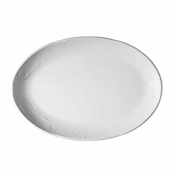 (12 pcs) CLASSICO | Platter - oval - Porcelain - 280x280mm - White