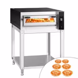 Forno elettrico per pizza - Platea in mattoni refrattari - 990x1270mm - 6 pizze Ø35cm - fino a 400°C - Digitale - Sovrapponibile (fino a 3) - incl. Sottotelaio/Supporto