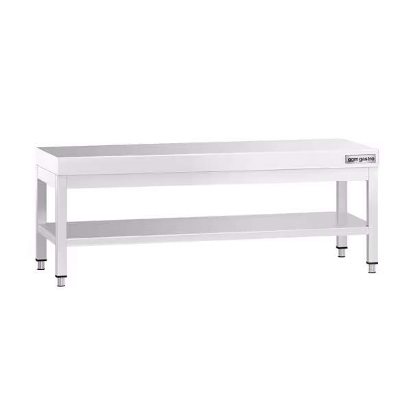 Paslanmaz Çelik Çalışma Tezgahı PREMIUM - Taban Raflı - 1400x700mm