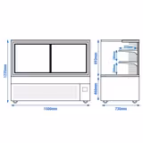 Commercial Refrigerated serve-over & meat counter MADRID - 1500 mm - 525 L Gross - Double-Glazed - Matte Black