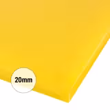 Prkénko na krájení - 250x400 mm - Tloušťka: 20 mm - HACCP vyhovuje - Polyetylen (PE) - žlutá - vhodné do myčky - protiskluzové