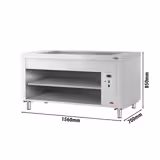 Buffettheke KOPENHAGEN - 1560mm - mit Bainmarie - für 4x GN 1/1 - Edelstahl