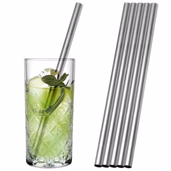 (50 sztuk) Słomki ze stali nierdzewnej – 10 x 200 mm – proste