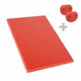 Tocător antiderapant cu opritoare - 250 x 400 mm - Conformă HACCP - Roșie