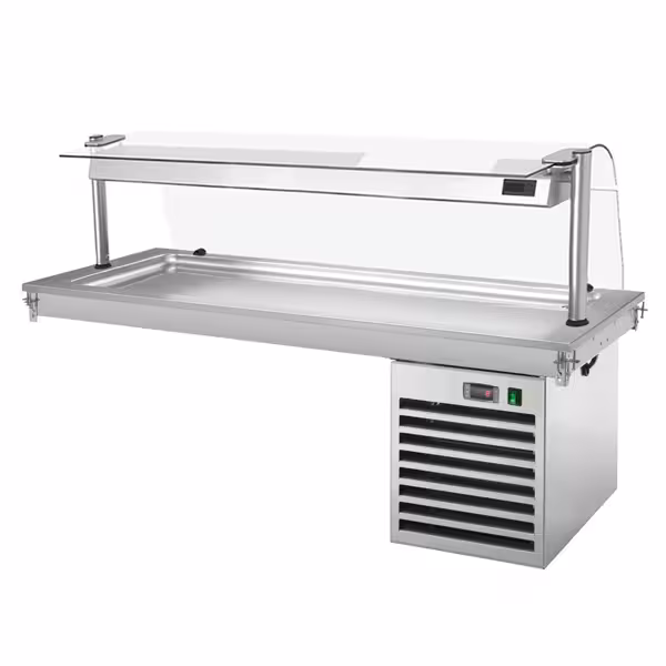 Ankastre soğuk yüzey - 1785mm - +2 ila +8°C - 5x GN 1/1 - 700W - cam siperlikli