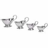 (6 pieces) Professional Gravy & Sauce Boat Set – 18/8 Stainless Steel - 400 ml each - Silver