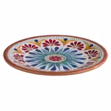 (6 uds) ARABESQUE - Plato llano - Melamina - Ø215mm - Terracota / Azul