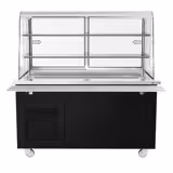 Buffetregal mit Kühlung DANZIG - 1600mm - 2 Ablagen - mit Tablettrutsche - Schwarz