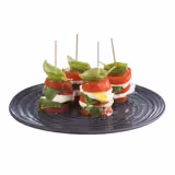 (6 pcs) Plate - flat - LOOPS | - Melamine - Ø220mm - Blue/Grey