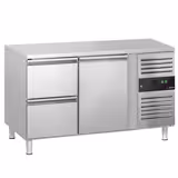Hűtött munkaasztal ECO - 1360x700 mm - GN 1/1 - 282 liter - ventilációs - 1 ajtóval - 2 fiókkal