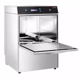 Dubbelwandige Compacte glazenspoelmachine - Mechanisch - 2,97kW - met afvoerpomp, wasmiddel- & glansspoelmiddeldoseerpomp