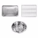 Rookoven elektrisch - Digitaal - met 7 roosters - met glazen deur - 475x450x1300mm - Zwart