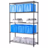 Estantería metálica - 900x450mm - 5 baldas - Negra