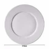 (12 ks) Pera Bílá - Talíř - Mělký - Ø 210 mm - Bílá