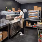 Pizzakühltisch PREMIUM - 1500x800mm - mit 1 Tür & 7 Schubladen - inkl. Kühlaufsatzvitrine LED - 7x GN 1/4