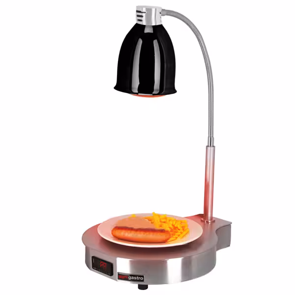 Płyta grzewcza bufetowa - ze stali nierdzewnej - 650W - z 1 lampami na podczerwień
