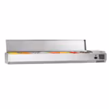Commercial Countertop Refrigerated GN Topping Rail ECO – 8x GN 1/3 (6x 1/3 + 1x 2/3 option) - 1800×395 mm - Stainless lid