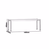 Paslanmaz Çelik Üst Raf PREMIUM - 1400x370mm - Yüksekliği Ayarlanabilir