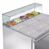 Saladette PREMIUM - 900mm - 2 Türen - mit Glasaufsatz für 5x GN 1/6