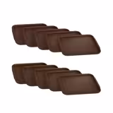 (10 stuks) Antislip dienblad - Polypropyleen - 36x27cm - hoogte: 20mm - Bruin - antislip-oppervlak