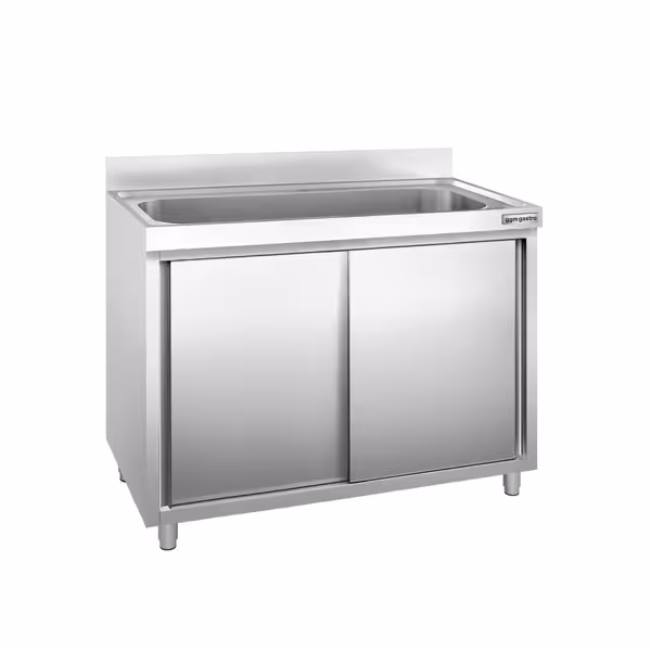 Evyeli Dolaplı Tezgah PREMIUM - 1200x600mm - 1 evyeli - 304 kalite