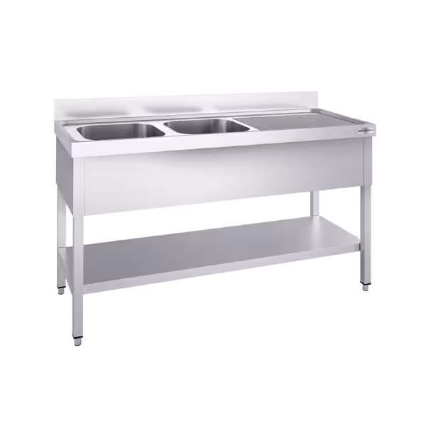 Diskbänk 1,4m - 2 Ho vänster L 40 x B 40 x D 25 cm