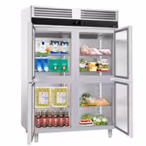 Armoire réfrigérée positive Inox AISI 304 PREMIUM - GN 2/1 - 1400 L - avec 4 demi-portes