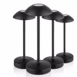 (4 stuks) Tafellamp - ALVA Micro - LED - oplaadbaar - draadloos - IP54 - dimbaar in 3 standen - Ø80mm - Zwart