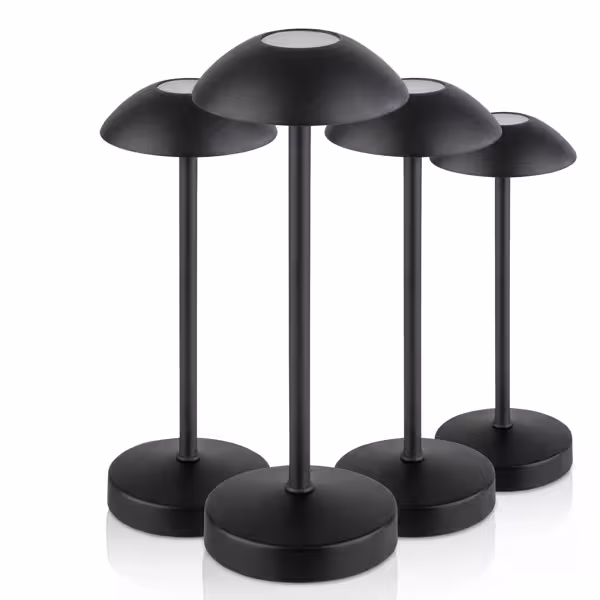 (4 sztuki) Lampa stołowa – ALVA – z 3-stopniową regulacją jasności – Ø 80 mm – czarna