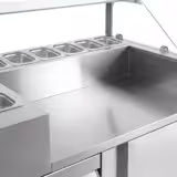 Saladette - 1210x700mm - 1 deur + 2 lades - voor 9x GN 1/6 - incl. contactgrill & hamburgermachine