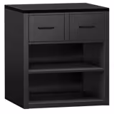 Kassa-sectie MADRID & 2 laden - 800x730x900mm - zwart mat front - marmeren werkblad zwart