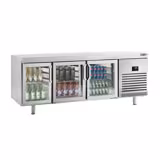 Tavolo refrigerato pasticceria PREMIUM PLUS - 2185x800mm - 610 L - 6 Porte in vetro, passavivande