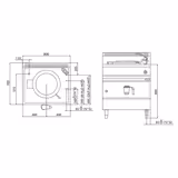 Gas Boiling Pan - 55L - 15.5kW - Direct Heating - with Water Connection