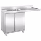Commercial Dishwasher Sink with Cupboard PREMIUM - 1400x700mm - 1 Bowl, Left-Hand Bowl