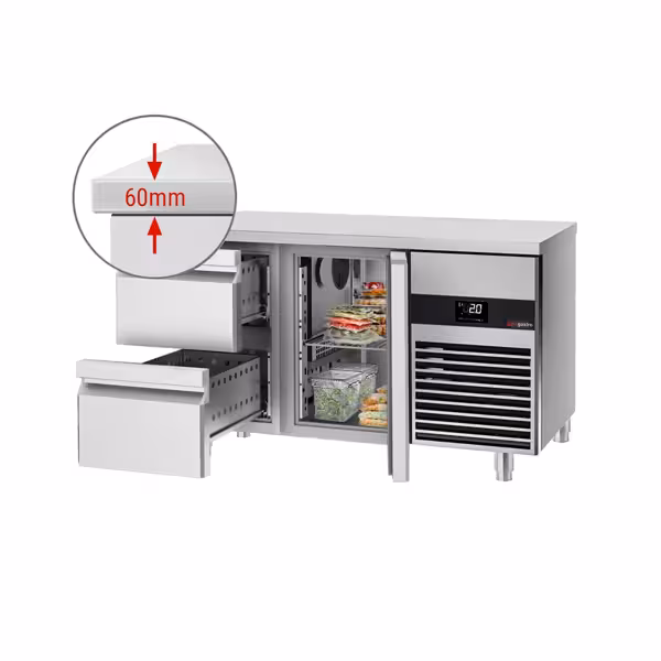 Masa rece PREMIUM - 1,4 x 0,7 m - cu 1 ușă și 2 sertare 1/2