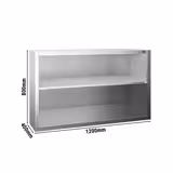 Edelstahl Wandhängeschrank PREMIUM - 1200x400mm - ohne Schiebetür - 800mm hoch