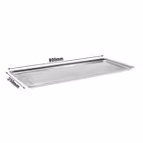 Ausstell-/Auslageblech - Edelstahl - mit Rand - 820x270x20mm