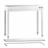 Mesa de trabalho em aço inoxidável PREMIUM - 800x700mm - com prateleira inferior & com travessas de reforço