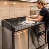 Commercial Pizza Prep Counter - Granite Top PREMIUM - 1500x800mm - with 2 doors