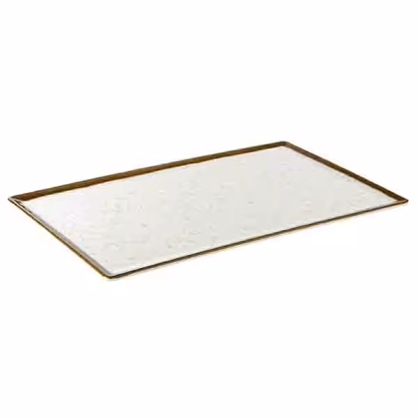 (6 Stück) GN-Tablett 1/1 - STONE ART - Melamin - Höhe: 15mm - Weiß/Baun