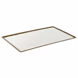 (6 stuks) GN-dienblad - STONE ART - Melamine - GN 1/1 - hoogte: 15mm - wit/bruin - geschikt voor vaatwasser