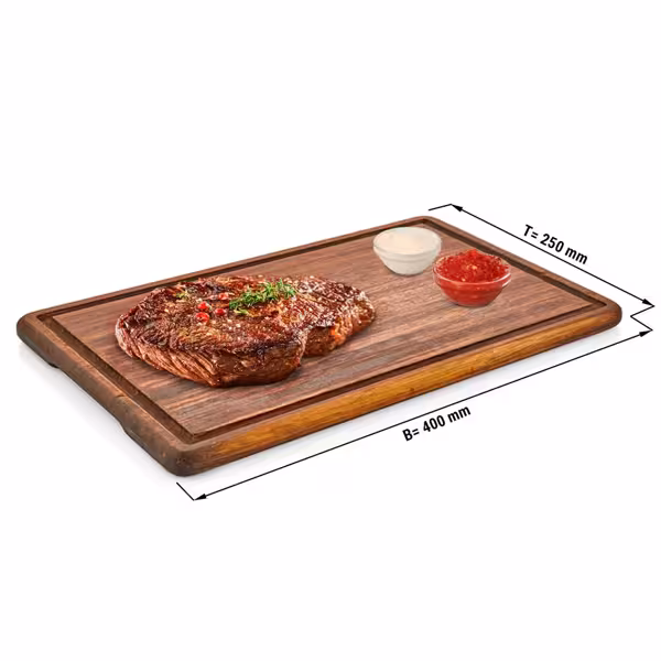 (6 stuks) Steakplank - irokohout - 400x250mm