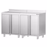 RVS Werkkast - voor koffiezetapparaat - 1600x600mm - met 4 draaideuren - met achteropstand