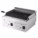 Gas lavasteengrill - 14kW - 800mm - 0,8x0,7m - 700mm diep - 2 grillroosters - Tafelmodel - RVS