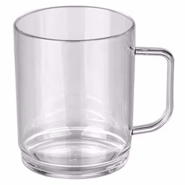 (50 unid) Chávena de chá/café - 250ml - Transparente - com policarbonato, lavável na máquina, resistente a choques térmicos (-40°C a 99°C) e a quebras
