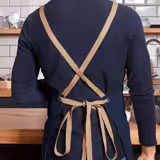 (6 pieces) KARLOWSKY | Adjustable Cross-Back Bib Apron Urban Nature – Steel Blue - 700×850 mm