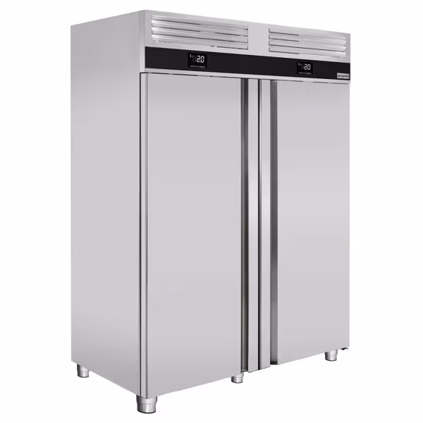 ثلاجة ومجمد مدمجان ستانلس ستيل PREMIUM - GN 2/1 - 1400 L - -25…+8 °C - مع بابان
