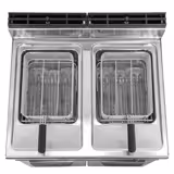 Free Standing Electric Twin Tank Fryer - 18+18 litres - 27kW - Electronic control - with drain tap